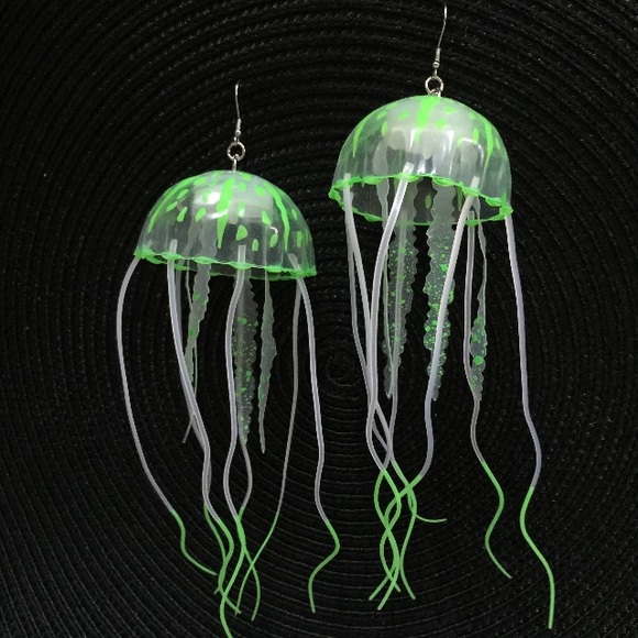 Jellyfish earrings rave festival jewelry edc ocean - Picture 7 of 8